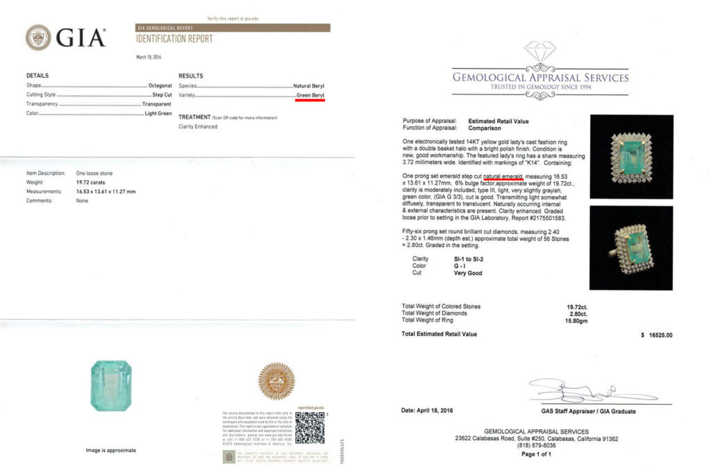 Gemological Appraisal Services vs GIA