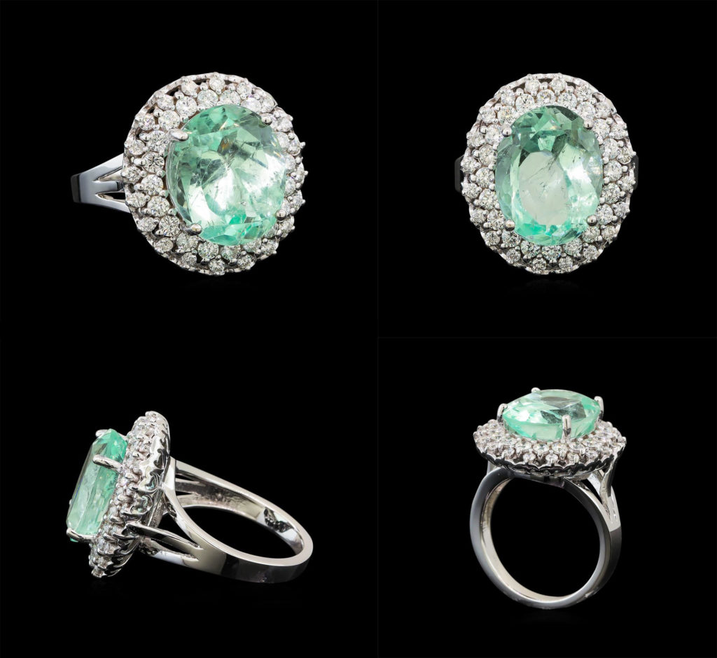 A Ring with green beryl