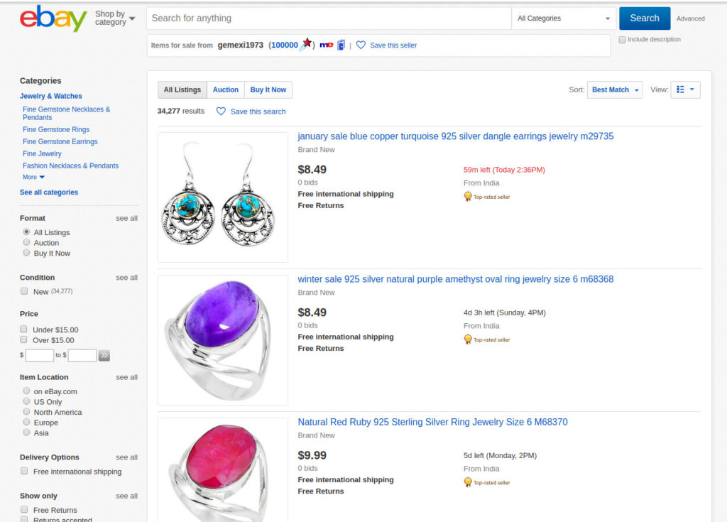 Cadmium in Jewelry, Indian seller, eBay