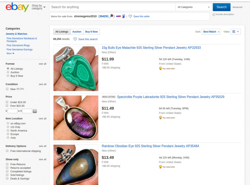 Cadmium in Jewelry, USA seller, eBay
