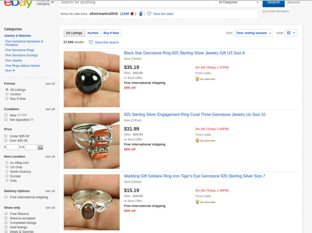 Cadmium in Jewelry, Indian seller, eBay