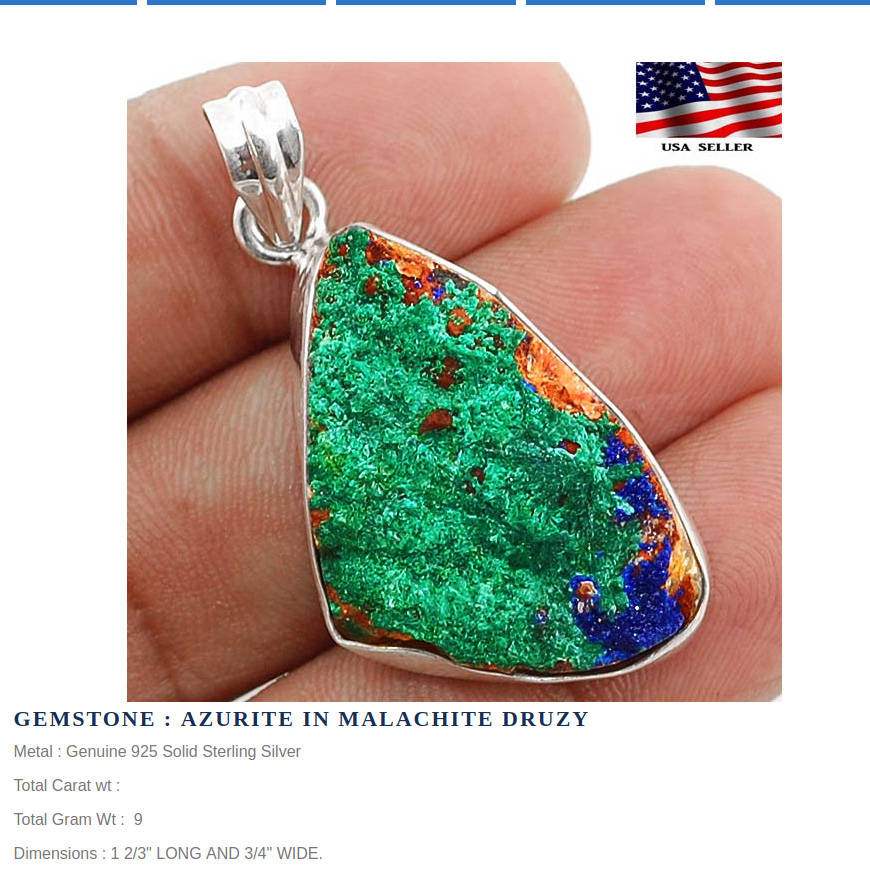 Cadmium in Jewelry, Pendant with Druzy, eBay