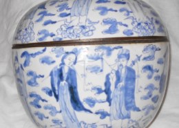 Transitional period Large covered Bowl 17thC- 18thC Eight immortals theme. Etsy.com Authentic or not?