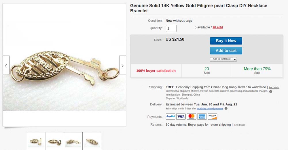 14K yellow gold clasp at eBay