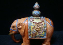 Is this Rare Antique Chinese Porcelain Elephant and Vase Statue Marked “QianLong” on Etsy authentic?