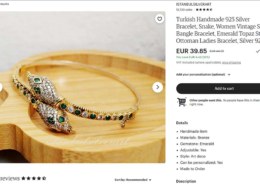 Turkish Handmade 925 Silver Bracelet – Etsy.com – seller ISTANBULSILVERART – real emerald and topaz?