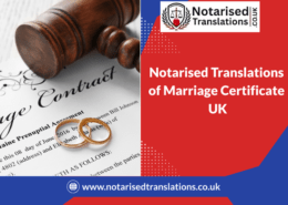 Are there any stamp‑based official seals used in notarised translations of marriage certificates in UK (or another country)?